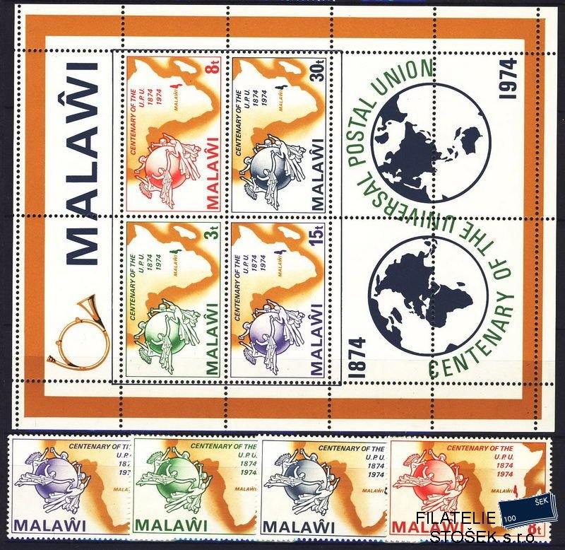 Malawi známky Mi 216-9 + Bl. 36