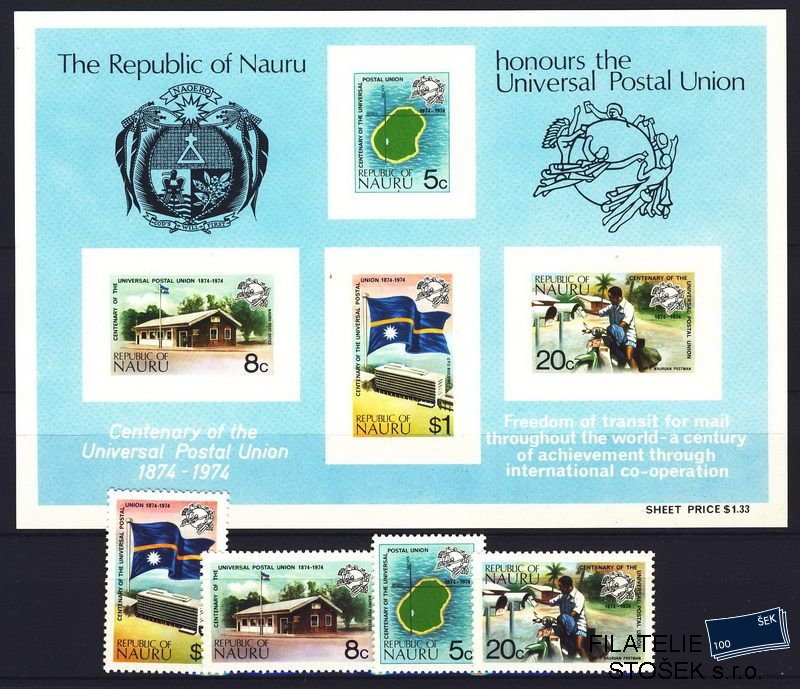Nauru známky Mi 111-4 + Bl. 1
