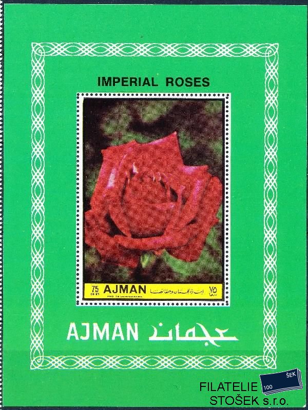 Ajman známky růže