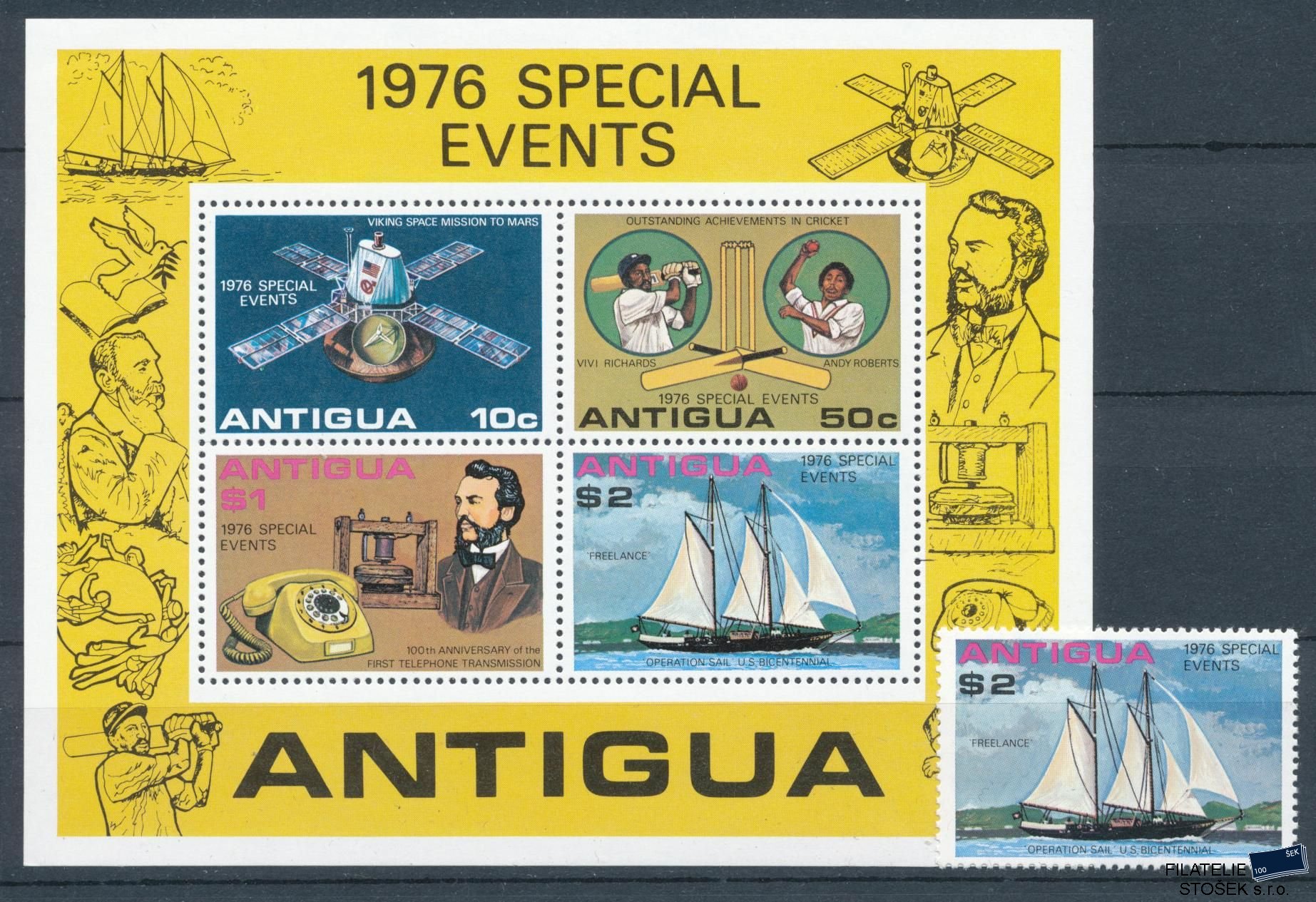 Antigua známky Mi 452 + BL. 27