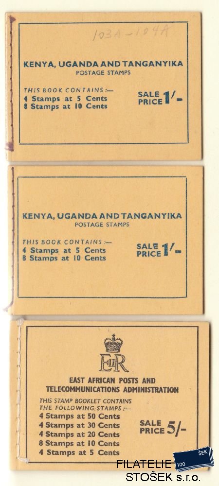 Keny Uganda Tanganyika známky Mi 92-98 Sešitky