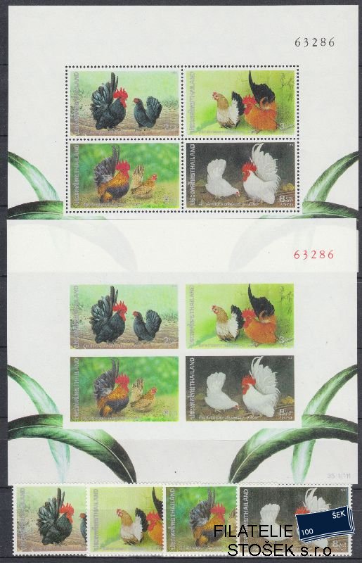 Thajsko známky Mi 1423-26+Bl 33A,B