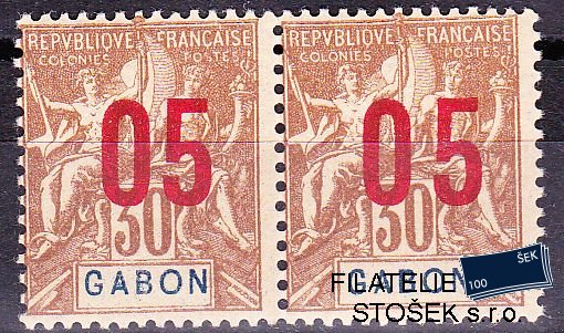 Gabon známky Yv 71+71A spojené typy