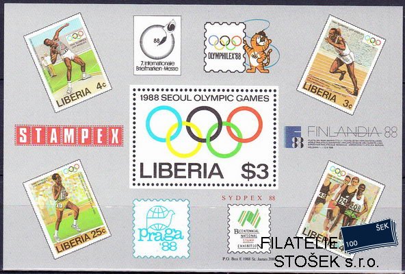 Liberia známky Mi Bl.114