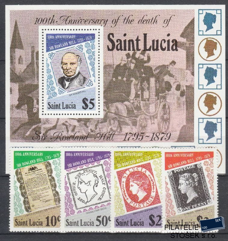 St. Lucia známky Mi 467-70+Bl 18
