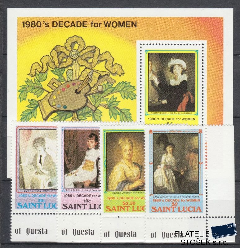 St. Lucia známky Mi 568-71+Bl 32