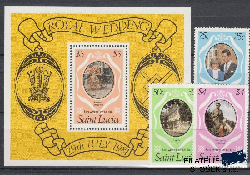 St. Lucia známky Mi 543-45+Bl 29