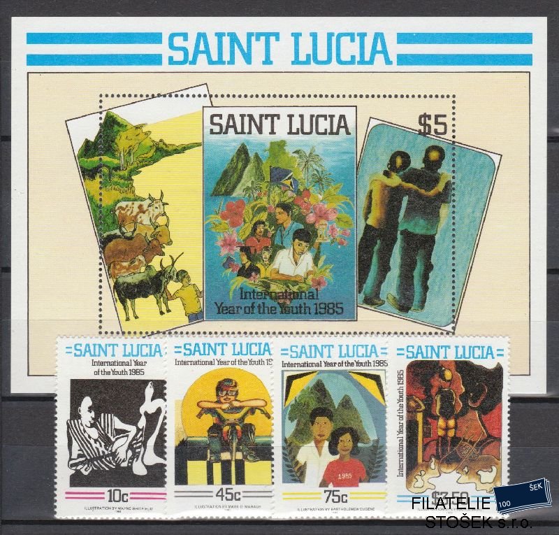 St. Lucia známky Mi 797-800+Bl 43