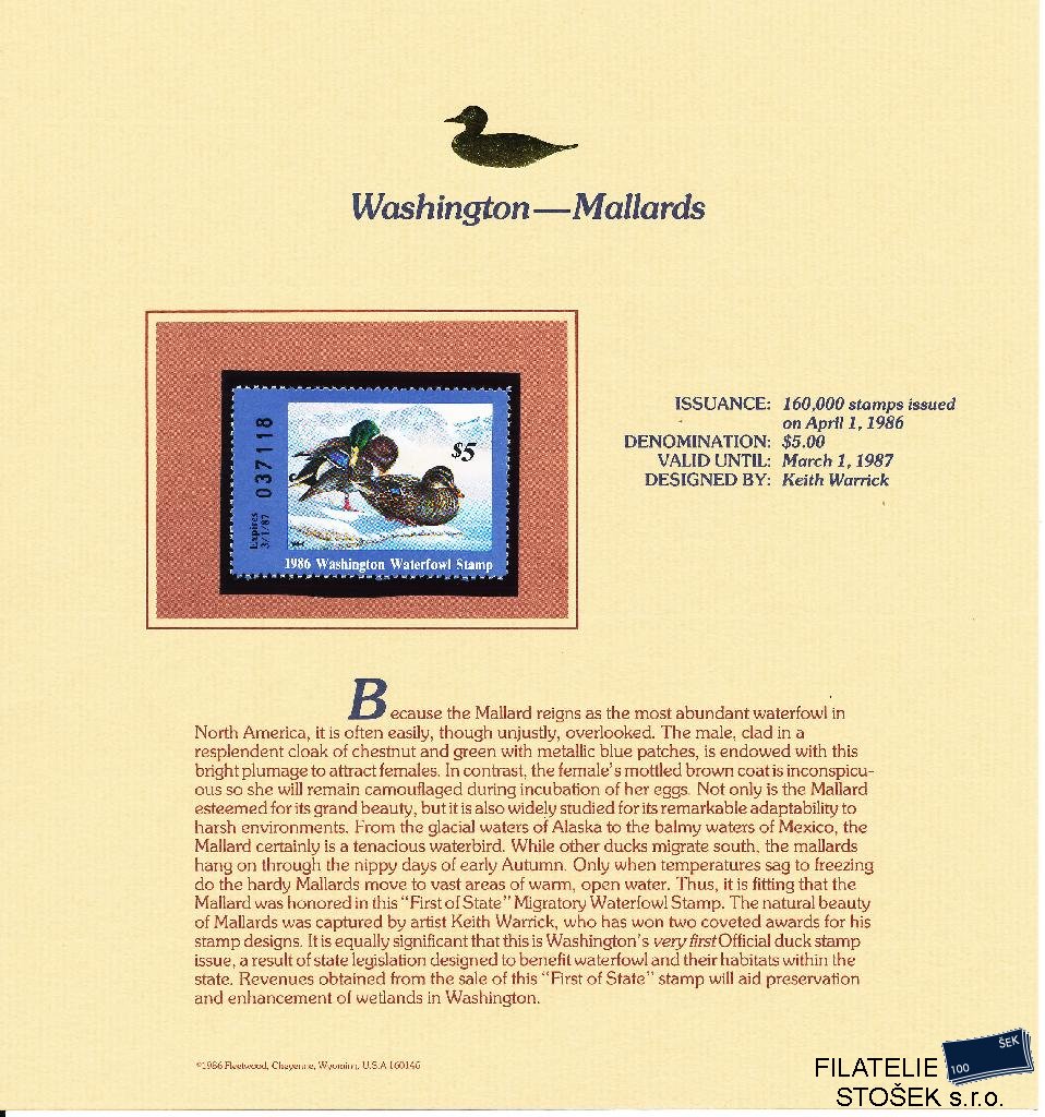 USA známky Washington Mallards