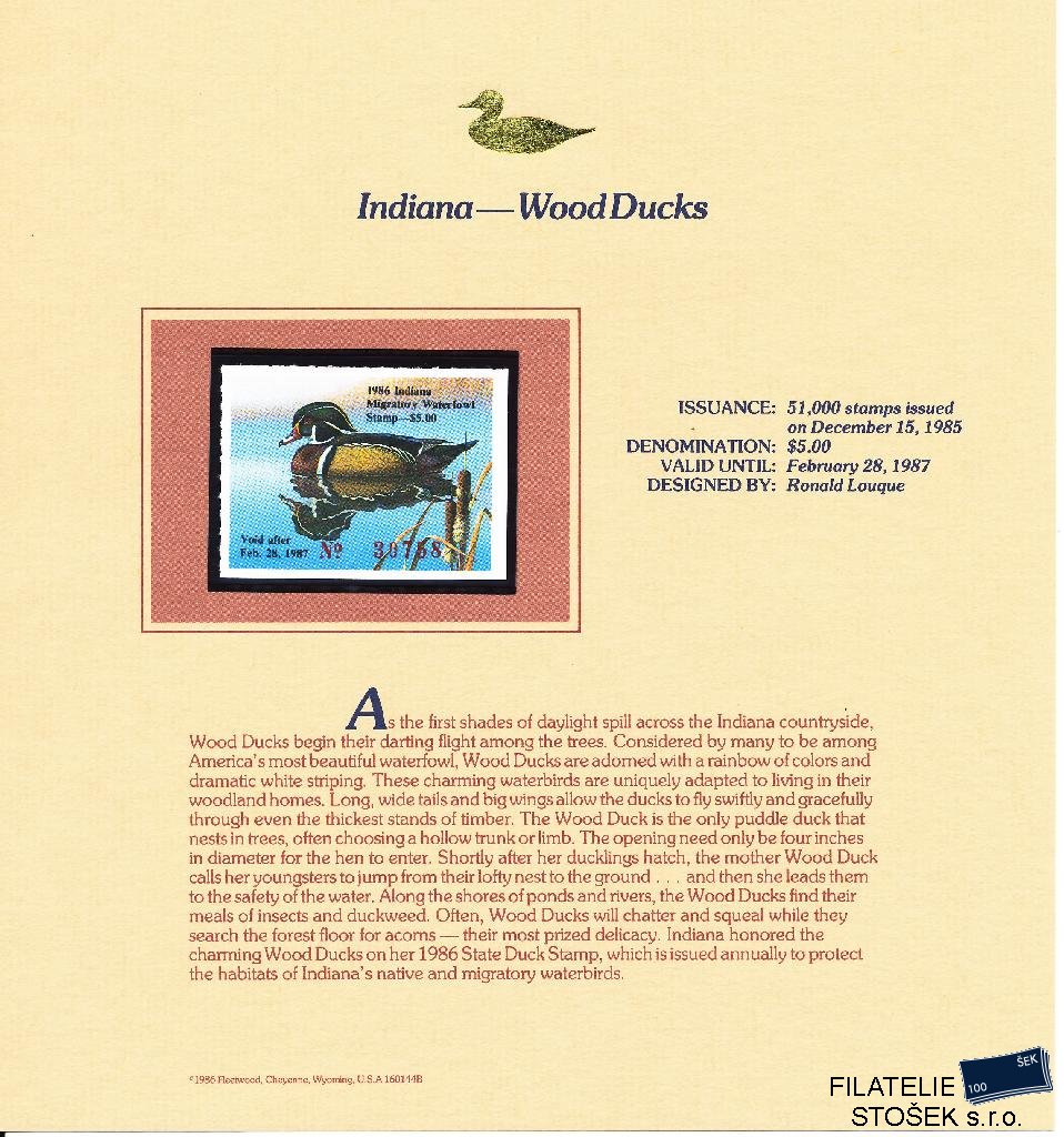 USA známky Indiana - Wood Ducks
