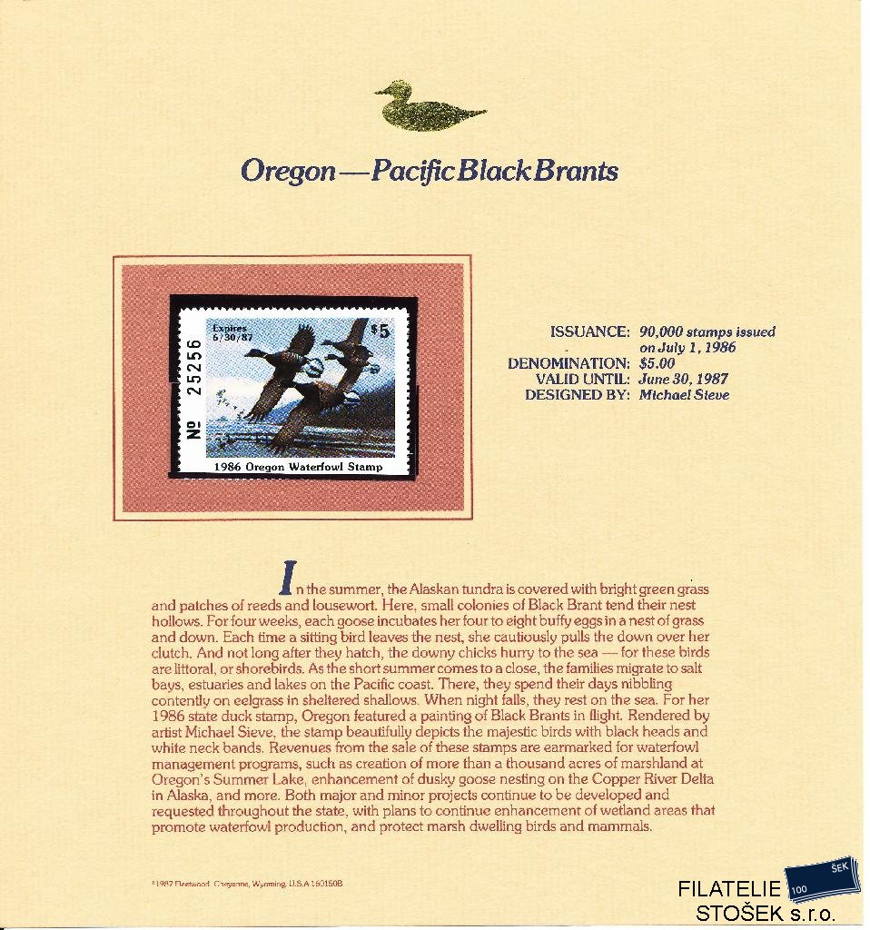 USA známky Oregon - Pacific Black Brants