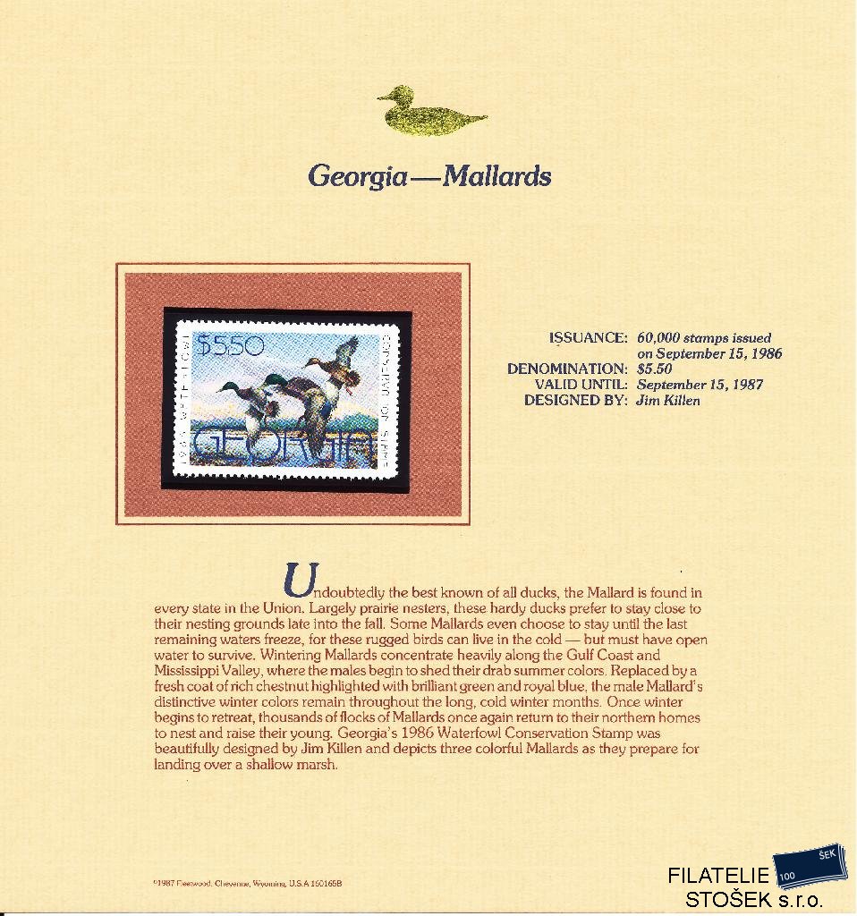 USA známky Georgia - Mallards
