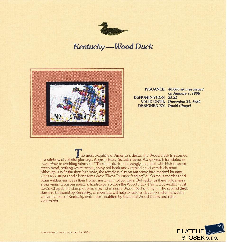 USA známky Kentucky - Wood Duck