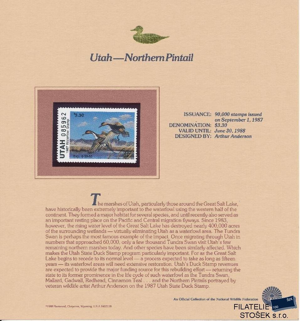 USA známky Utah - Northern Pintail