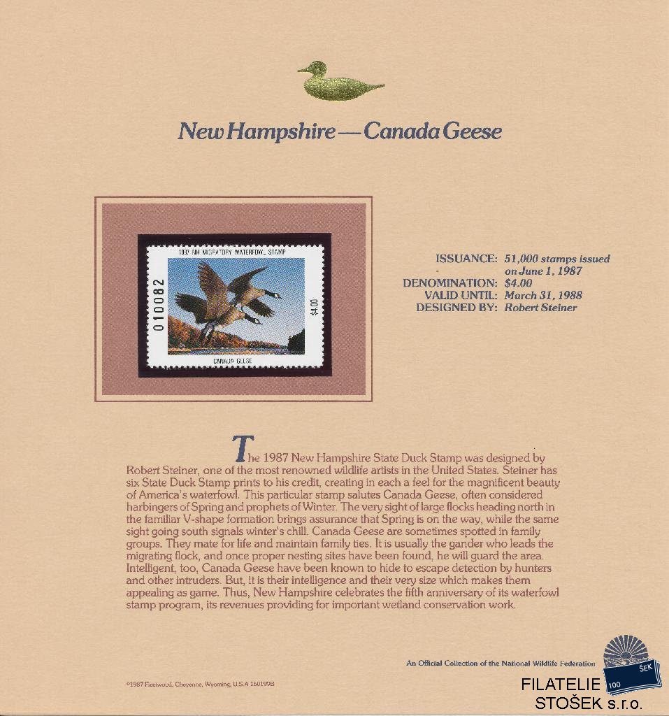 USA známky New Hampshire - Canada Geese