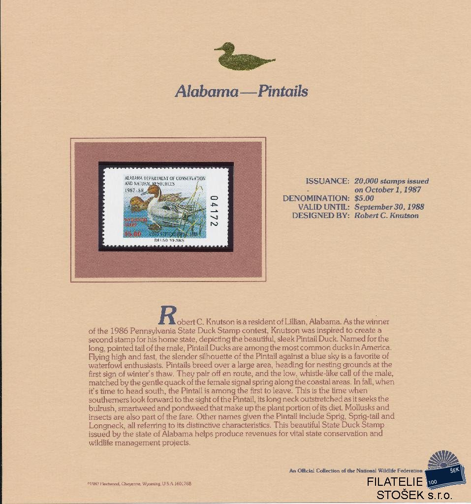 USA známky Alabama - Pintails