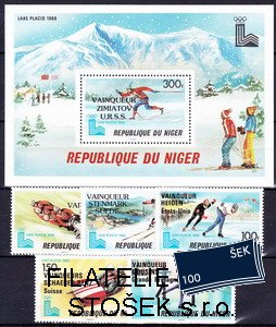 Niger známky Mi 0700-5+Bl.28 přetisk