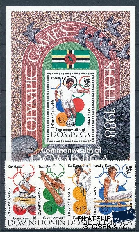 Dominica  známky Mi 1081-84 +Bl 127