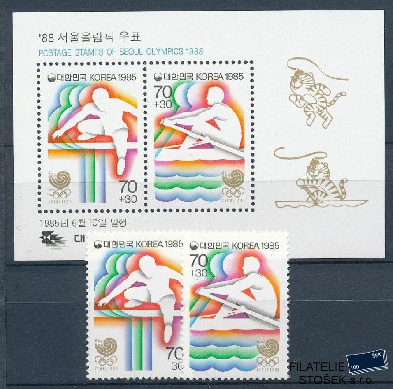 Korea  Jižní známky Mi 1410-11+Bl 504