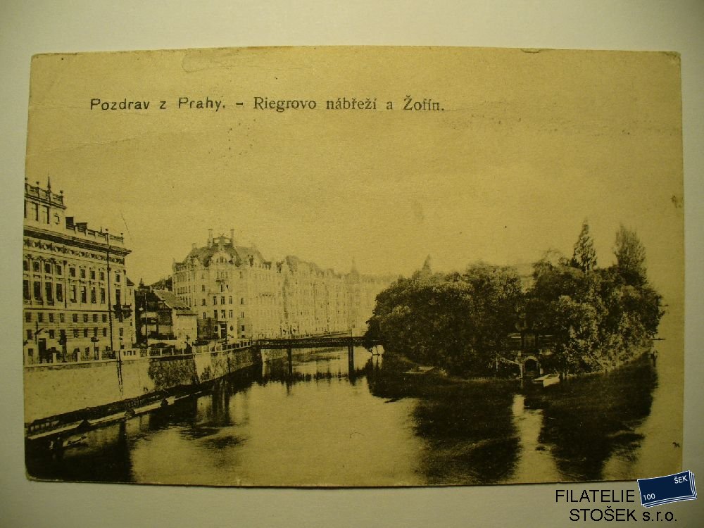 Praha Riegrovo nábřeží a Žofín - pohledy