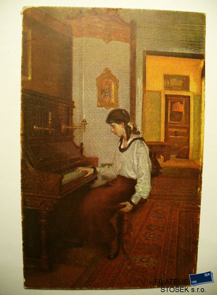 Žena hrající na piáno  - pohledy