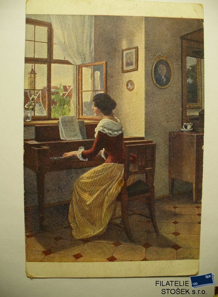 Žena hrající na piáno  - pohledy