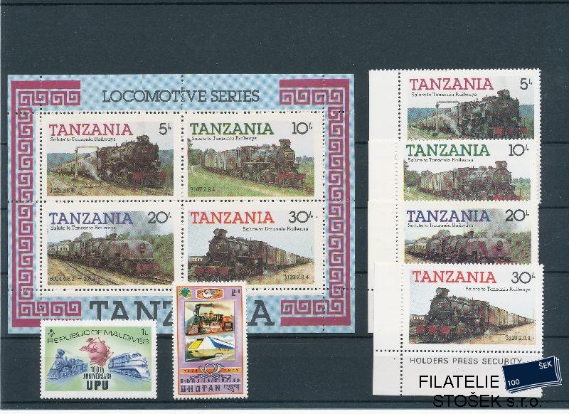 Tanzania partie známek na kartičce A5