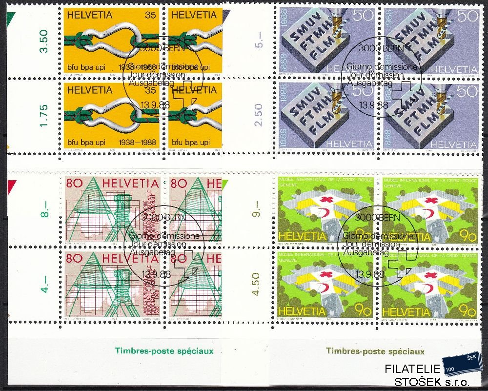 Švýcarsko známky Mi 1376-79 4 Blok