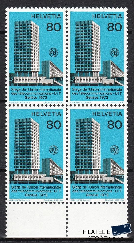 Švýcarsko známky UIT Mi 10 4 Blok