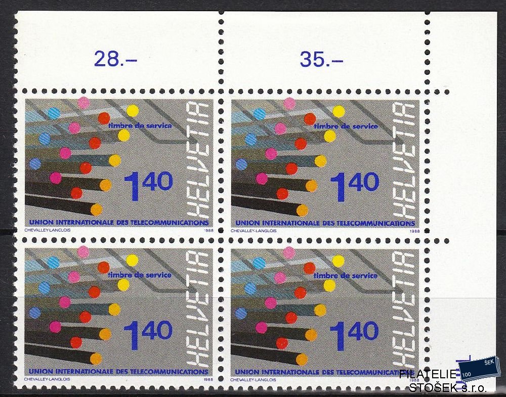 Švýcarsko známky UIT Mi 14 4 Blok