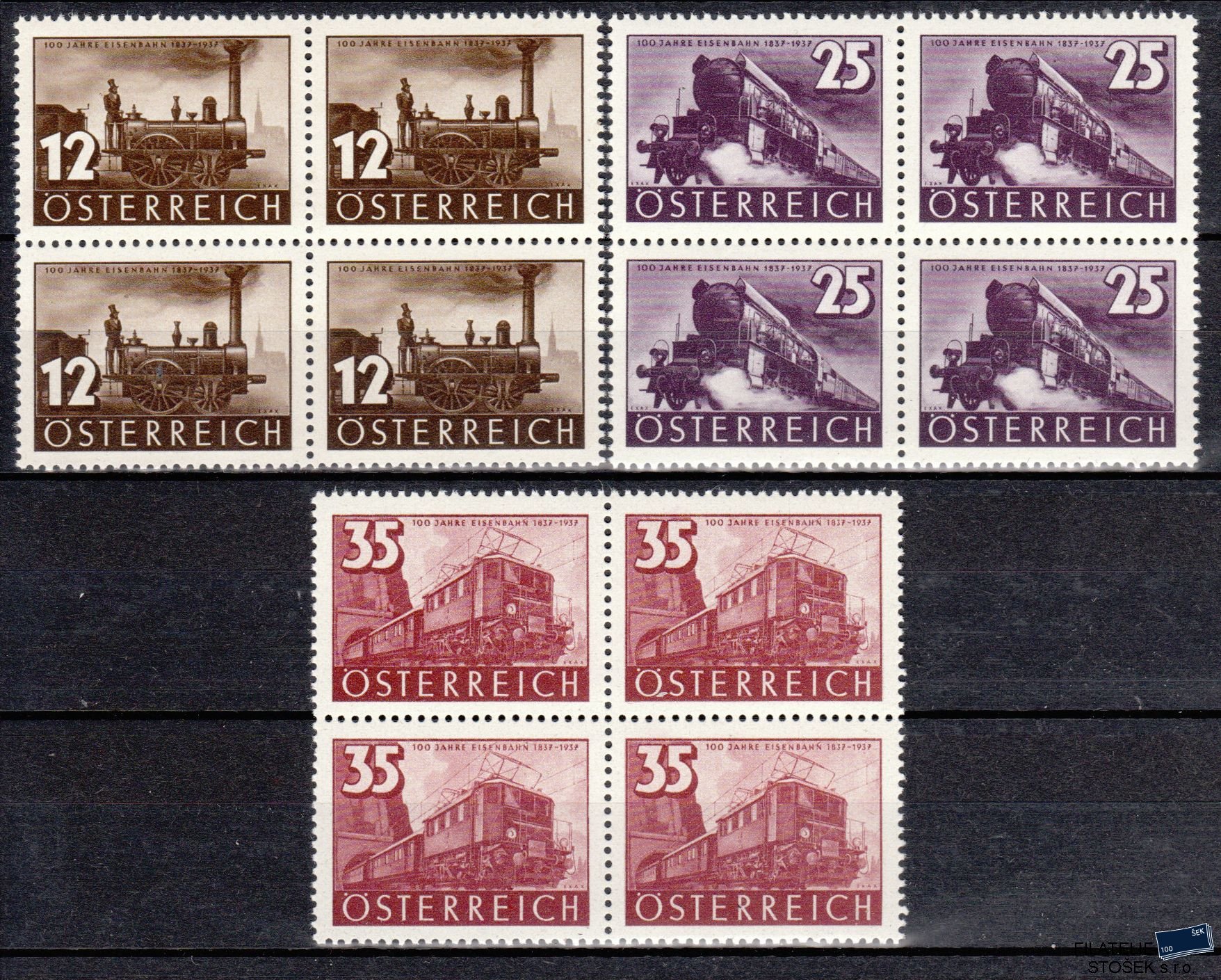 Rakousko známky Mi 646-48 4 Bloky