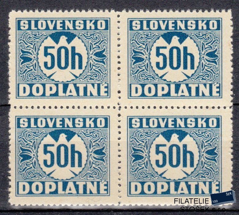 Slovenský štát známky DL 6 4 Blok Vodorovný