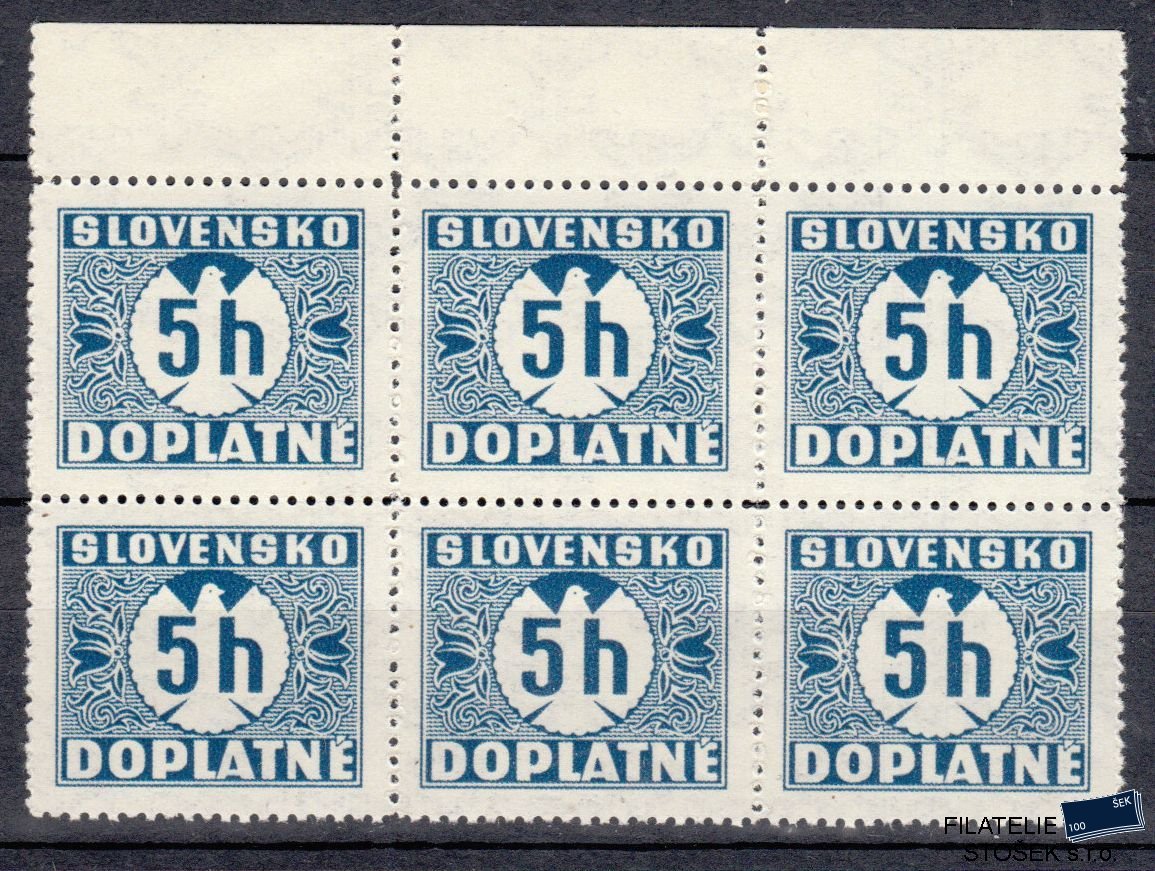 Slovenský štát známky DL 1Y 6 Blok Průsvitka