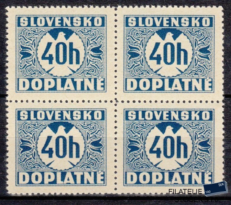 Slovenský štát známky DL 5X 4 Blok - Vodorovný
