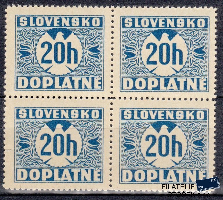 Slovenský štát známky DL 3X 4 Blok - Svislý VPO