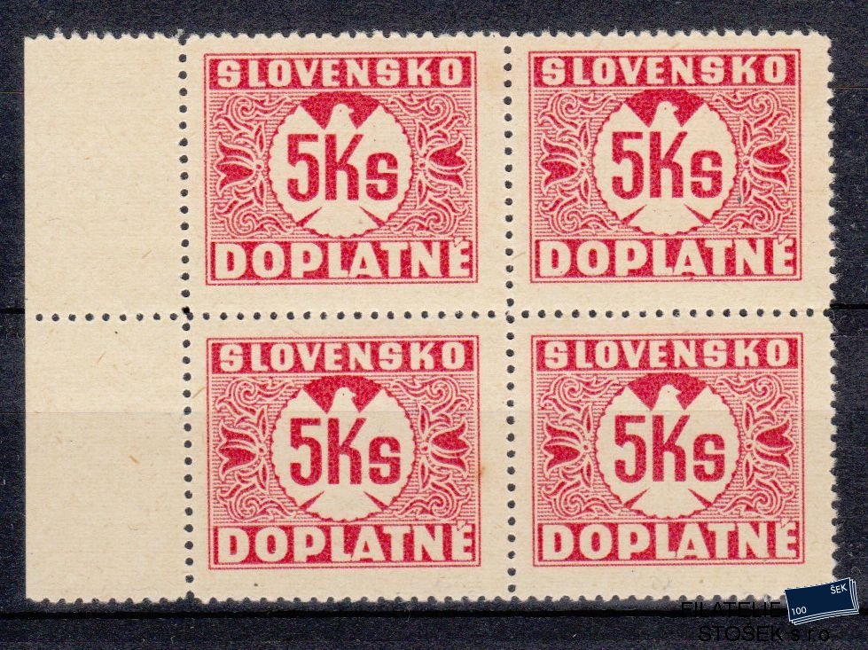 Slovenský štát známky DL 10X 4 Blok - Vodorovný