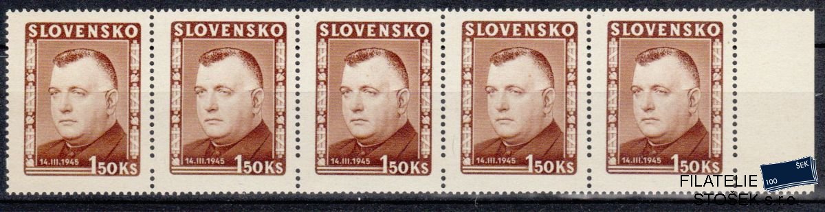 Slovenský štát známky 121 VPO 5 páska