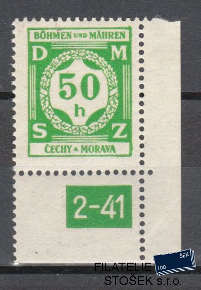 Protektorát známky SL 3 Dz 2-41