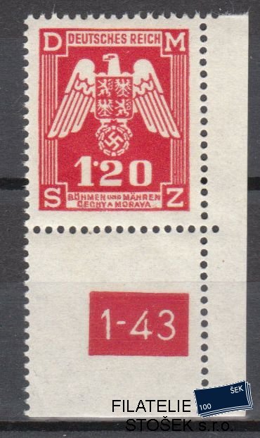 Protektorát známky SL 19 Dz 1-43