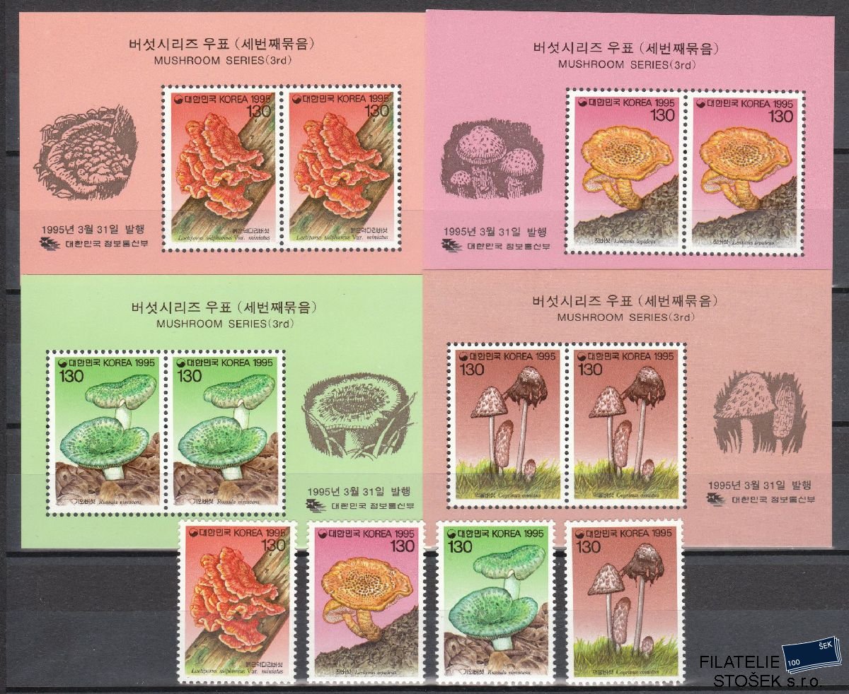 Jižní Korea známky Mi 1830-33 + Blok 606-9