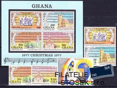 Ghana známky Mi 0718-23+Bl.73