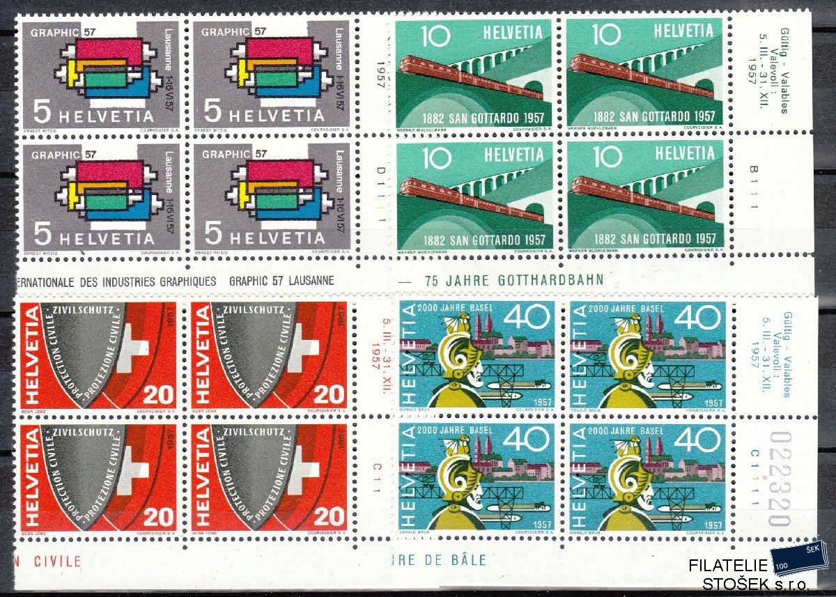Švýcarsko známky Mi 637-40 4 Blok