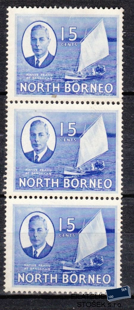 North Borneo známky Mi 284 3 páska
