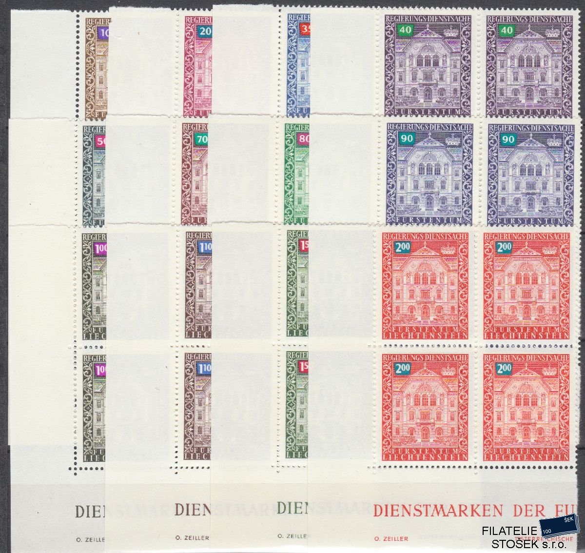 Liechtenstein známky Mi D 57-68 4 Blok