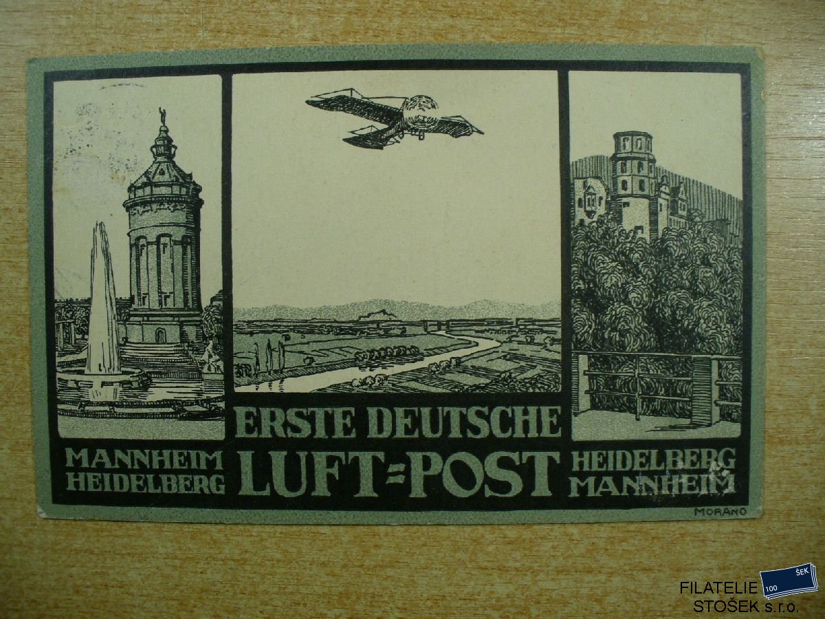 Německo celistvosti - Luftpost Manheim Heidelberg