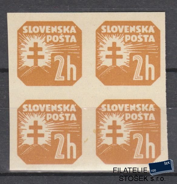 Slovenský štát známky NV 10y - Svislý rastr 4 Blok