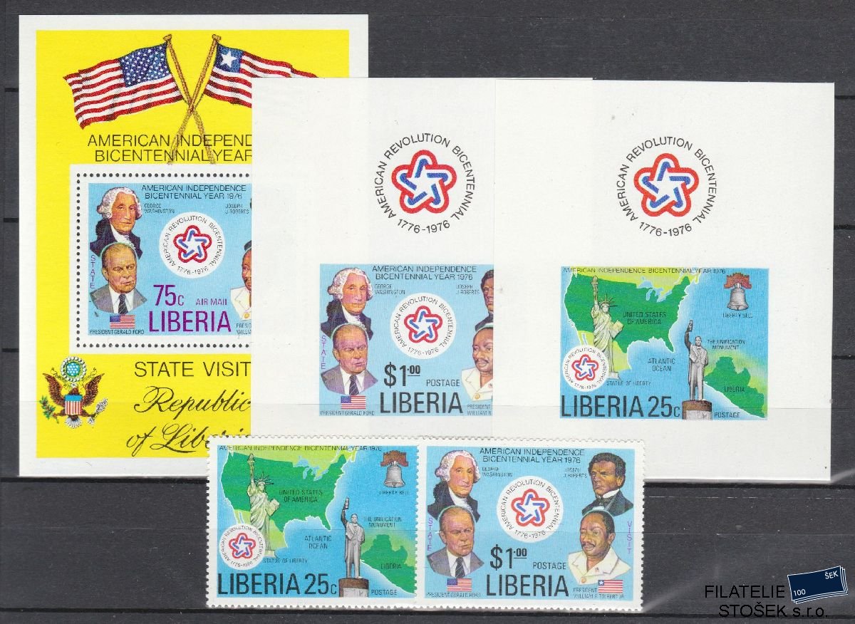 Liberia známky Mi 1013-14 + Blok 85 + Lux. Bloky