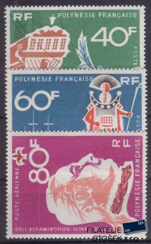 Polynésie známky Mi 081-3+Bl.1
