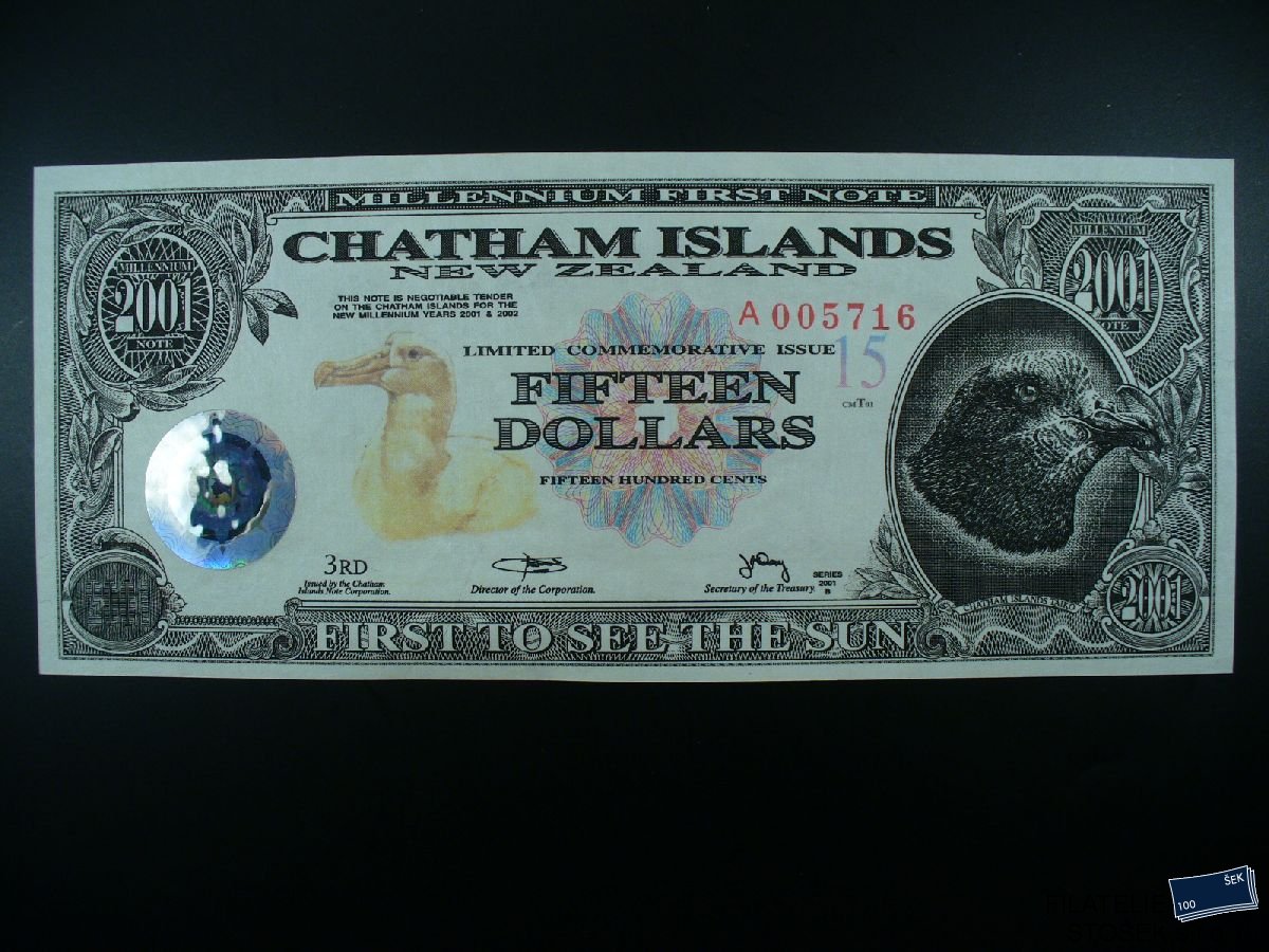 Chatham Islands - nepoužitá bankovka - 15 Dollars