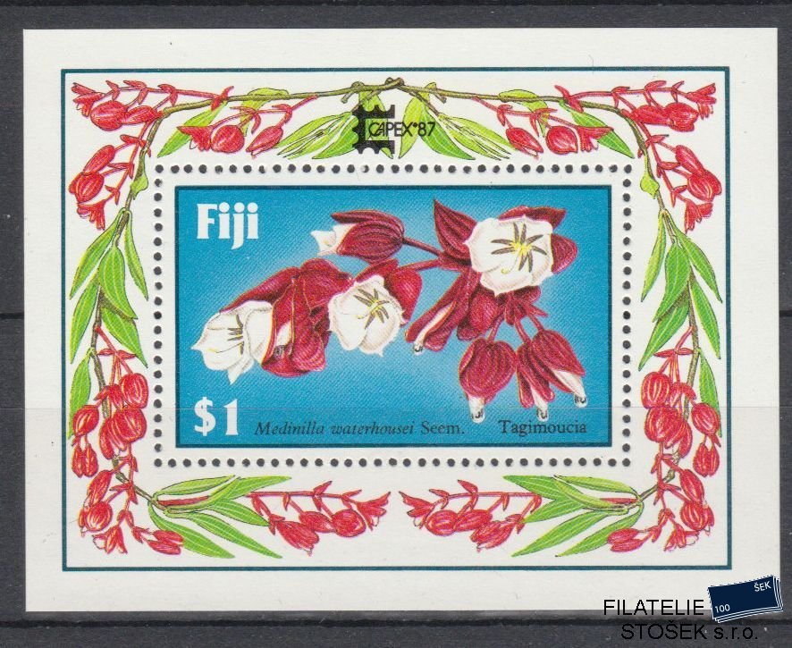 Fiji známky Mi Blok 8 - Kytky